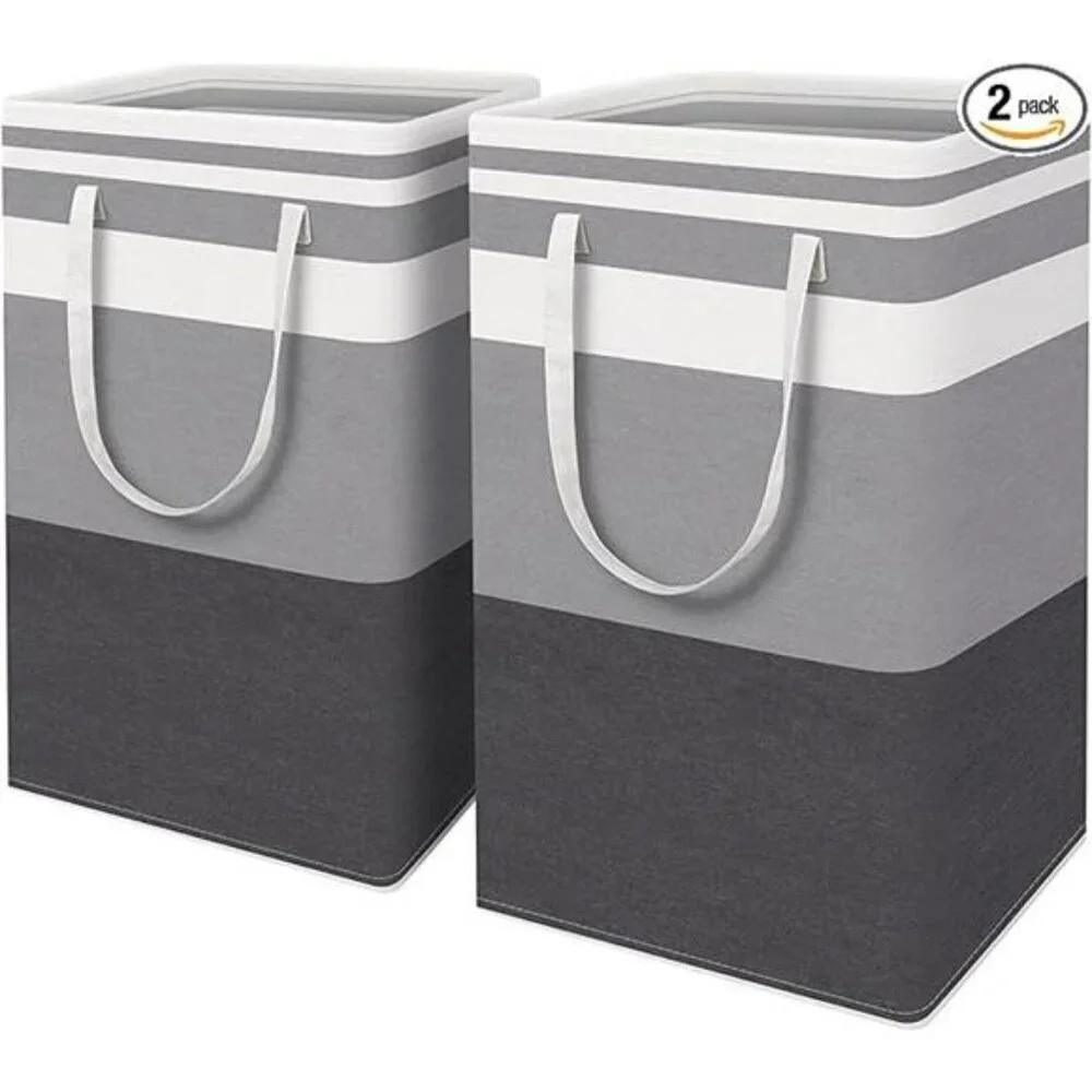 Large Laundry Hamper Waterproof Collapsible Basket with Handles 2 Pack 88L